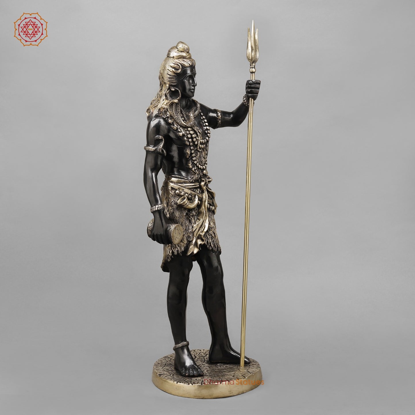 Brass Shiva Standing Fine, Royal Black finish 25”