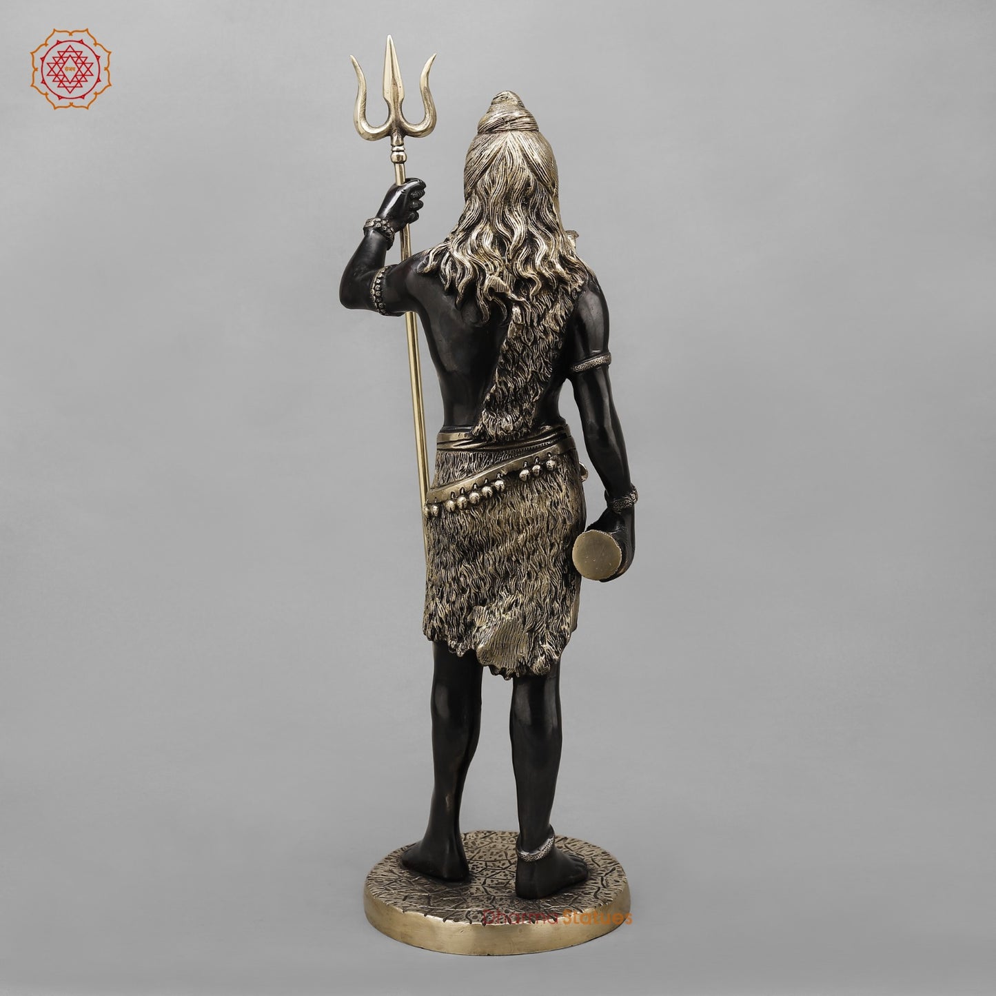 Brass Shiva Standing Fine, Royal Black finish 25”