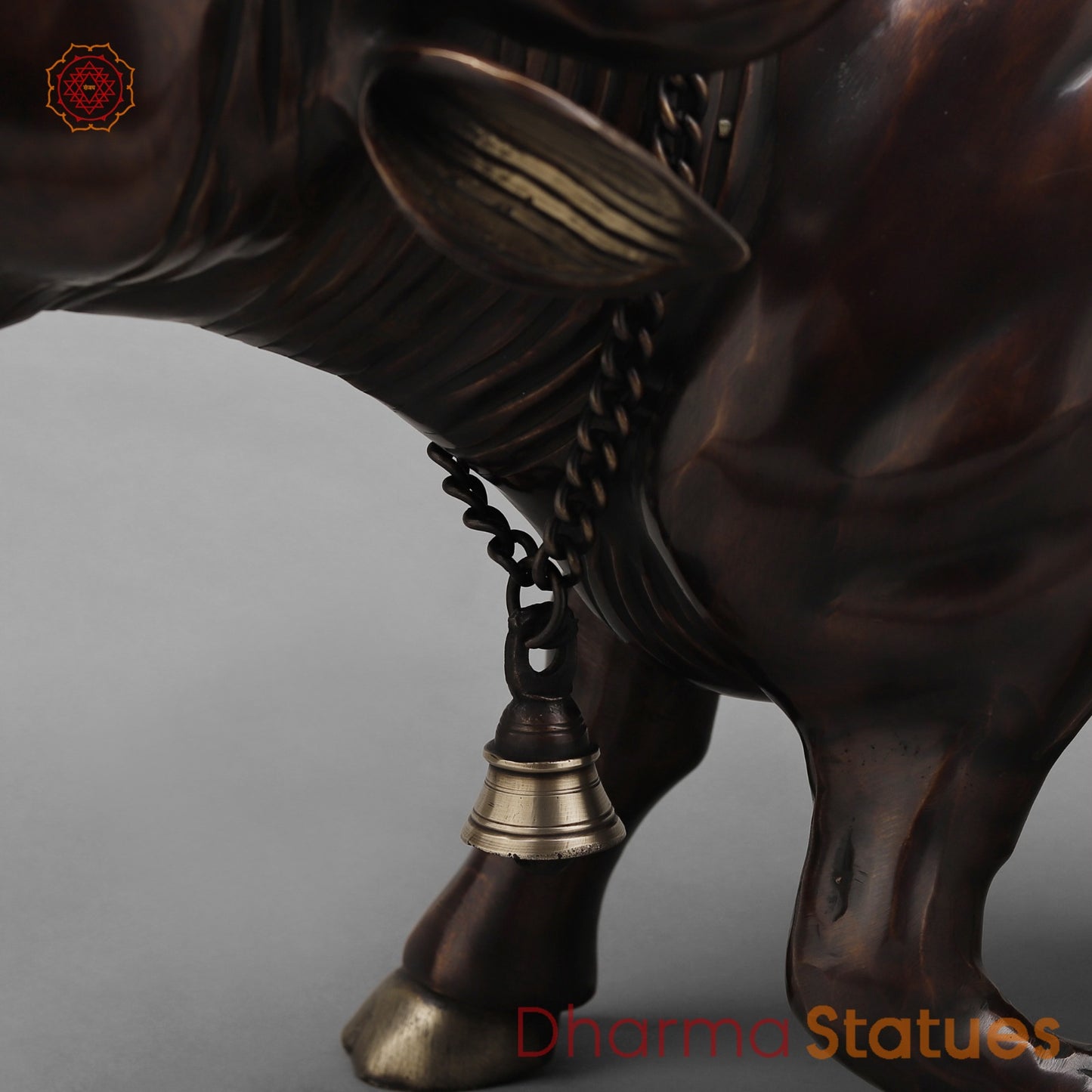 Brass Standing Buffalo, Copper finish 23”