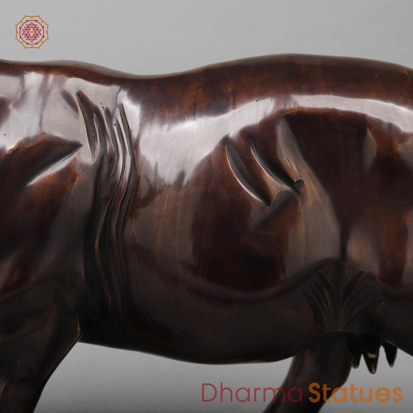 Brass Standing Buffalo, Copper finish 23”