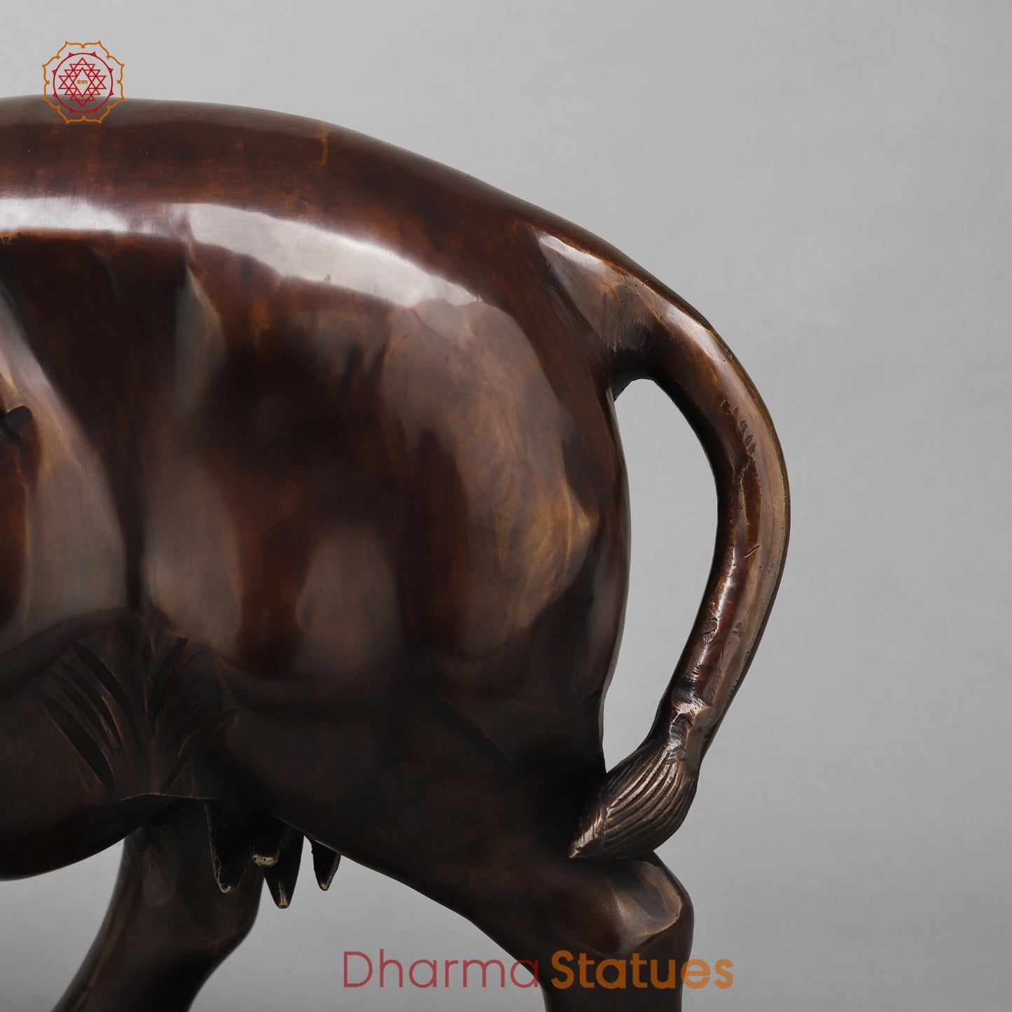 Brass Standing Buffalo, Copper finish 23”
