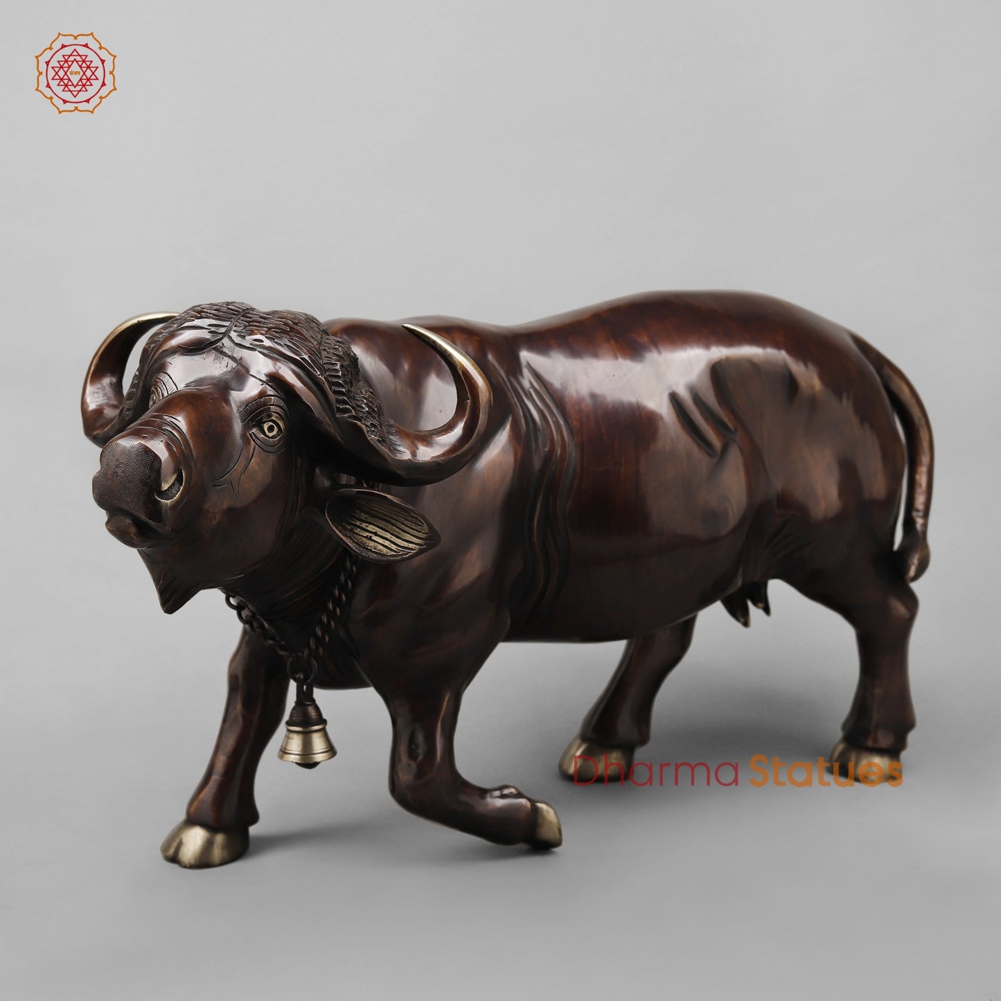 Brass Standing Buffalo, Copper finish 23”