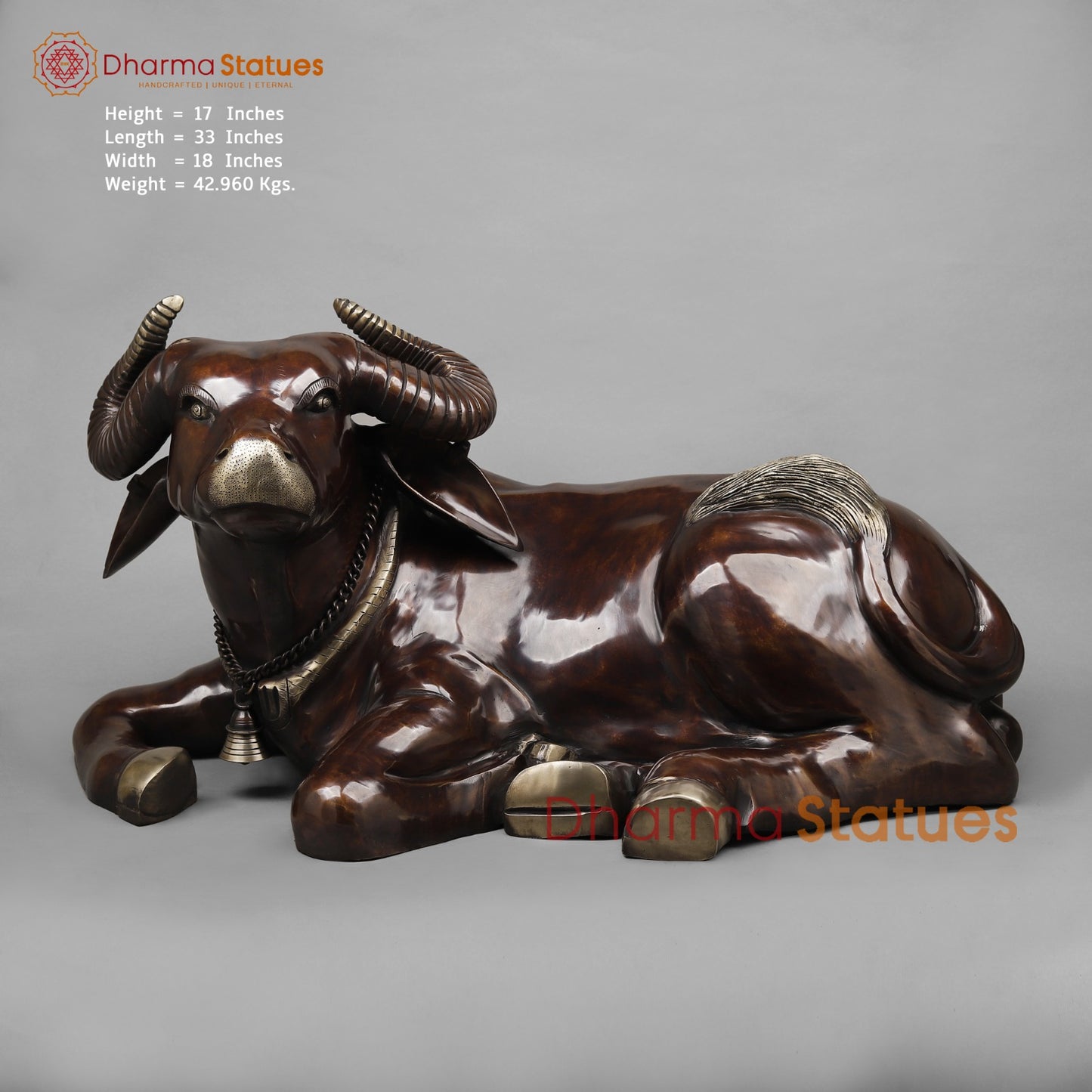 Brass Nandi Seated , Copper finish 23”