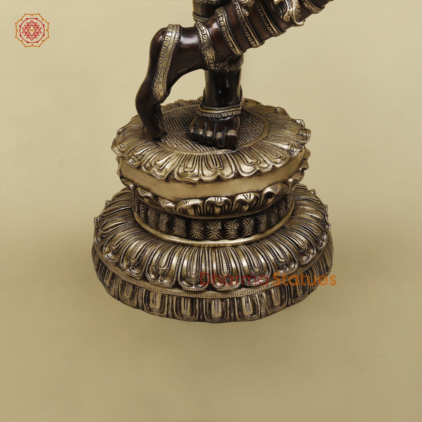 Brass Krishna Standing with Jewellery, Fine Copper finish 46”
