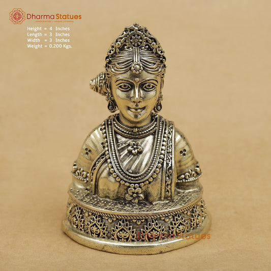 Brass Parwati bust fine 4”