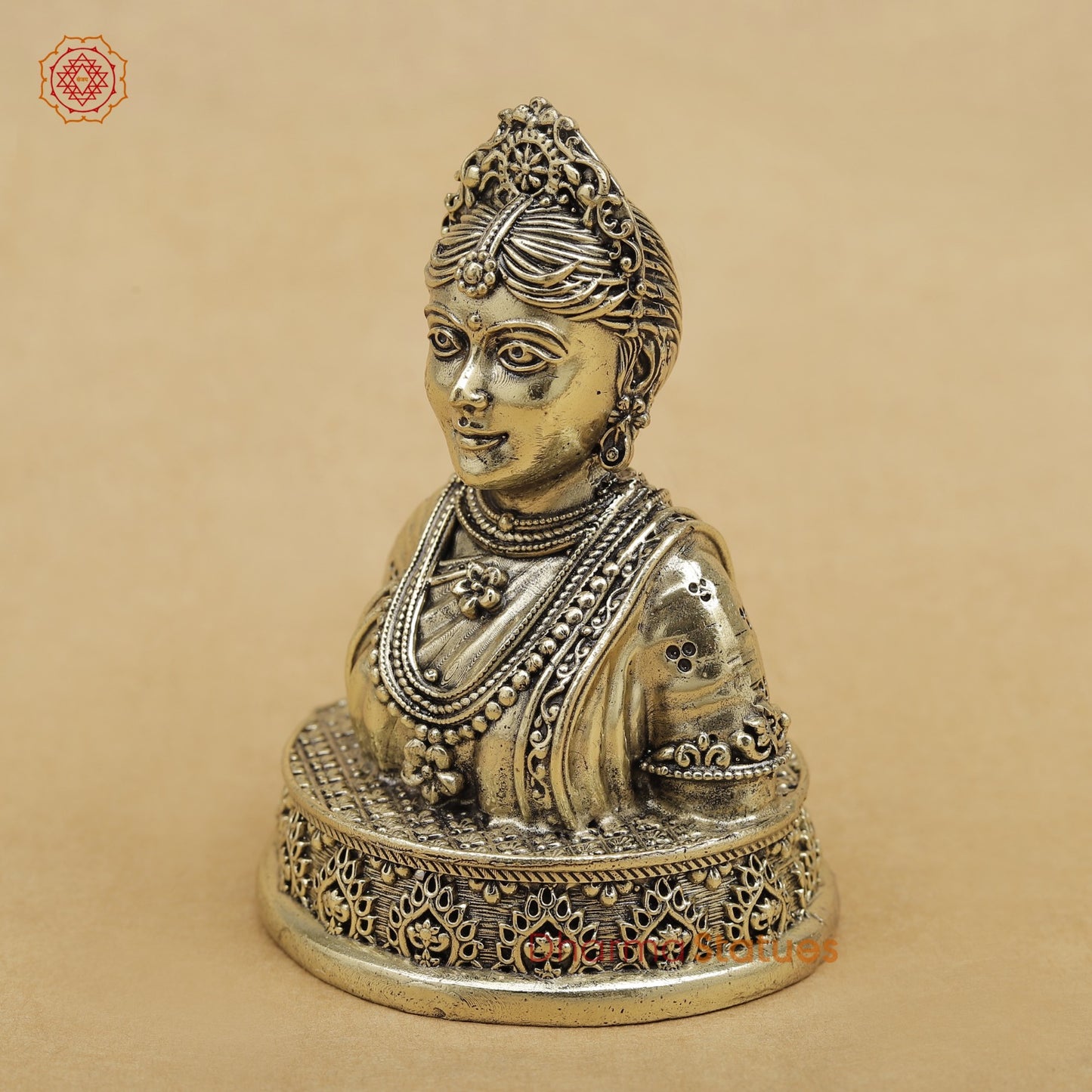 Brass Parwati bust fine 4”
