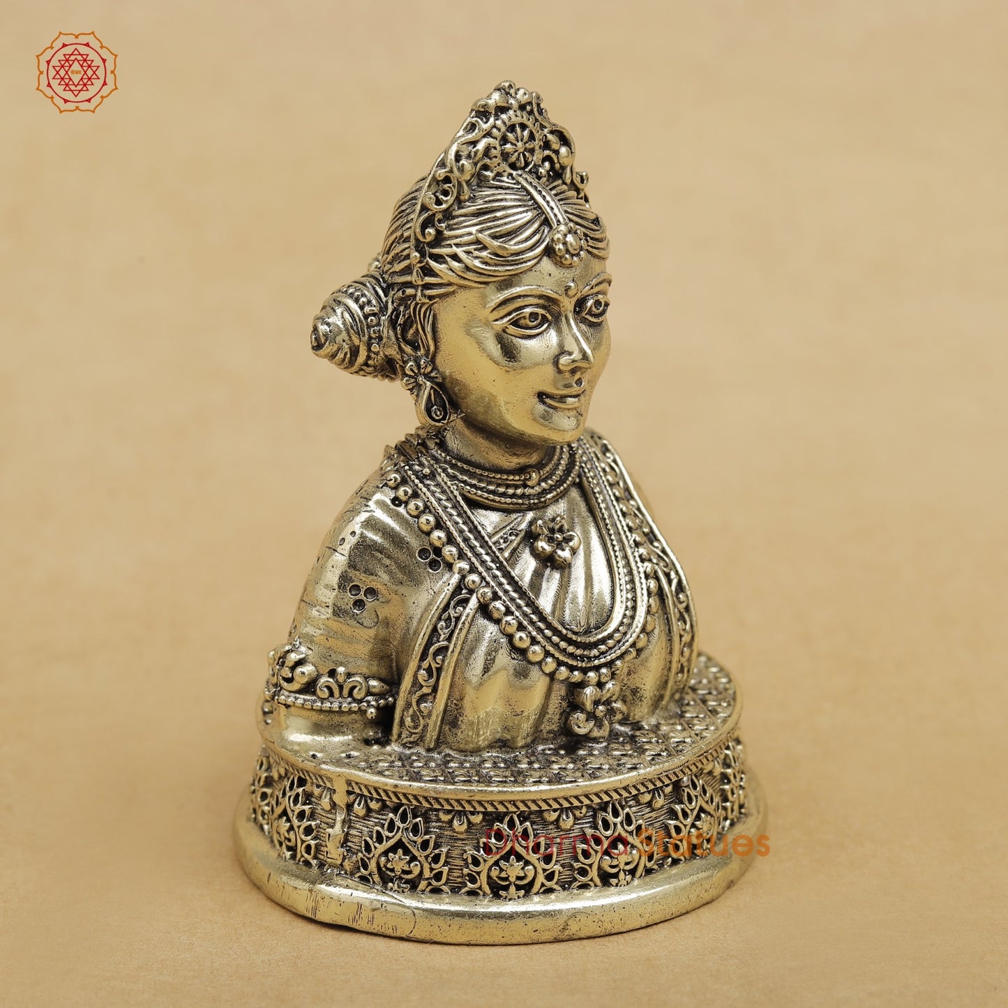 Brass Parwati bust fine 4”