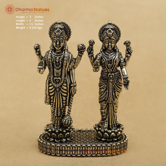 Brass vishnu lakshmi standing 3”