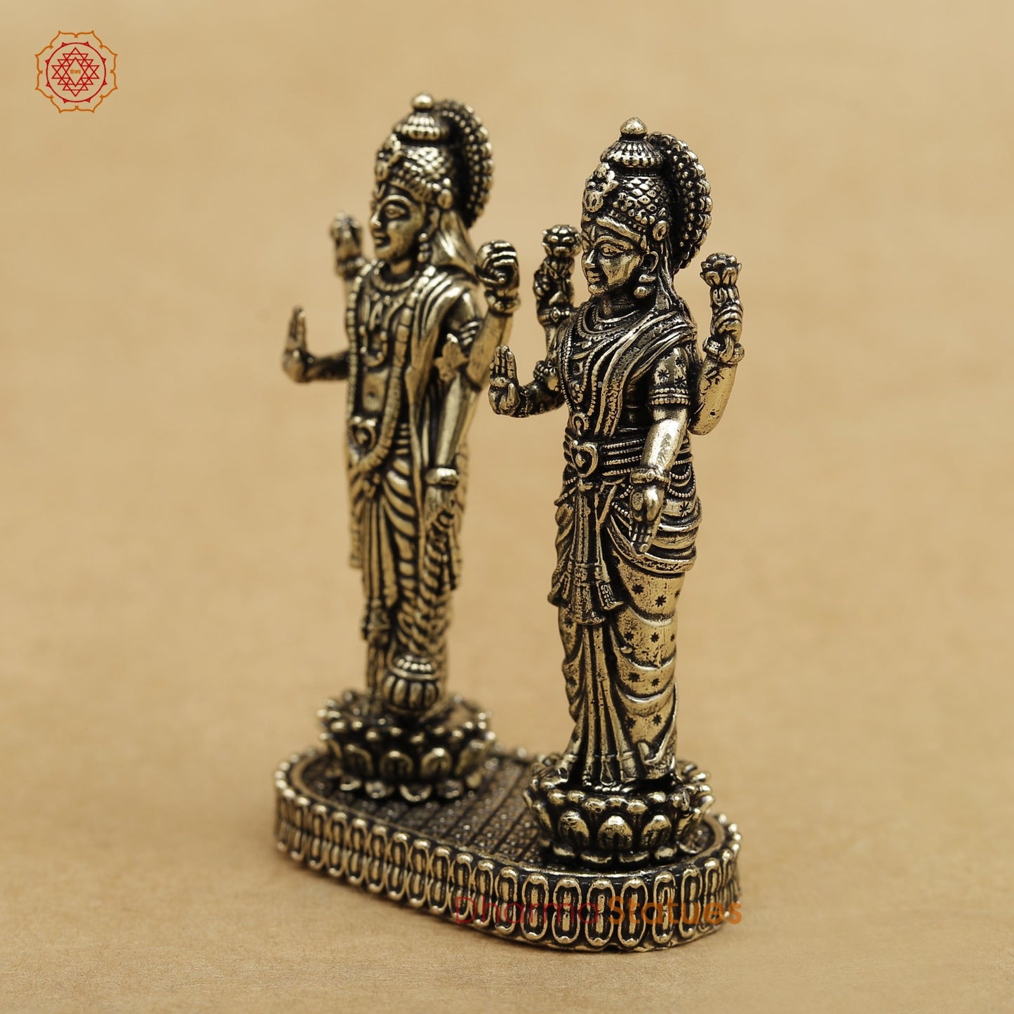 Brass vishnu lakshmi standing 3”