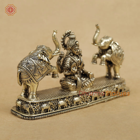 Brass Gaj Lakshmi seated Fine 3.5”