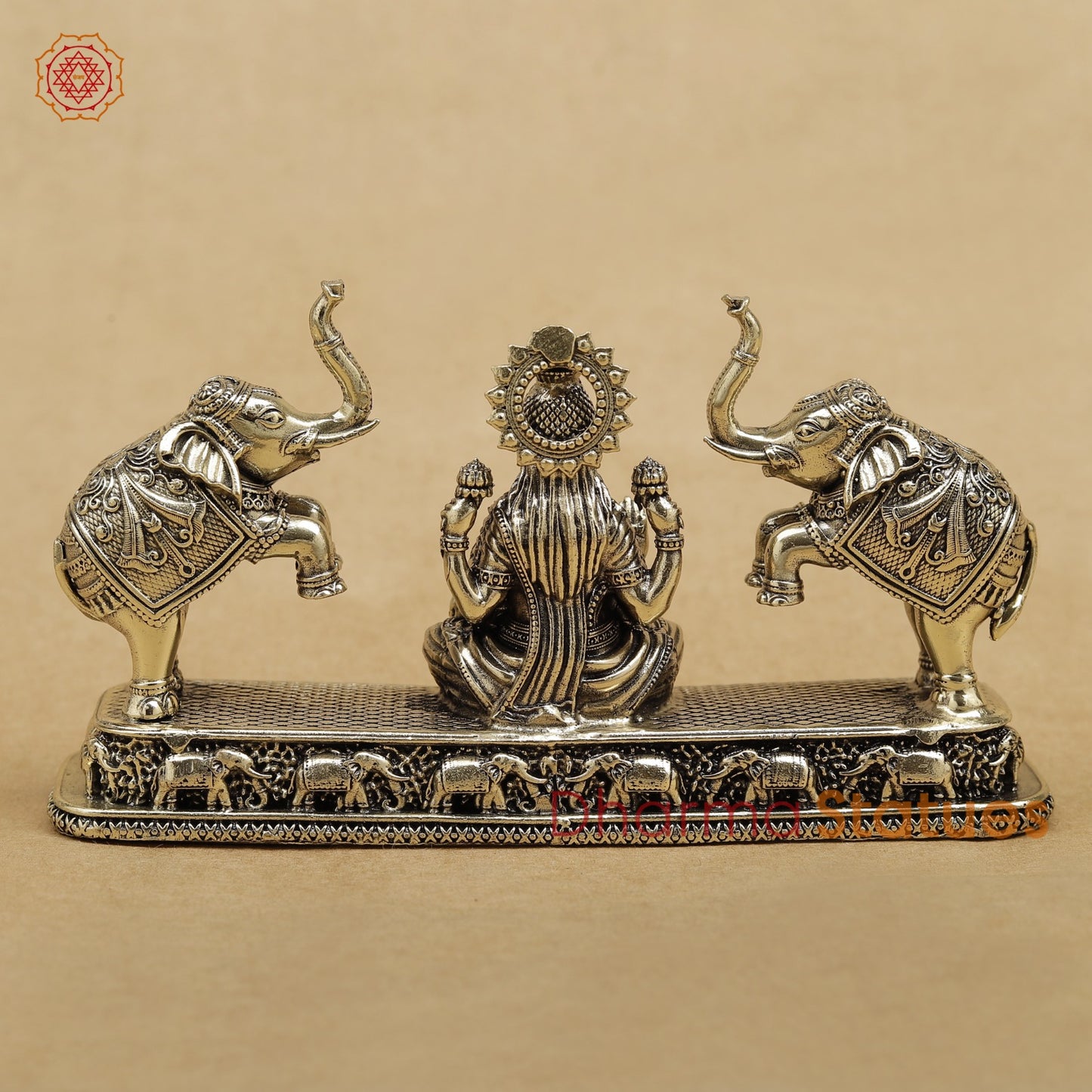 Brass Gaj Lakshmi seated Fine 3.5”
