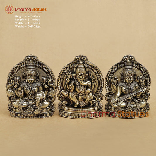 Brass Lakshmi Ganesh Saraswati set 4”