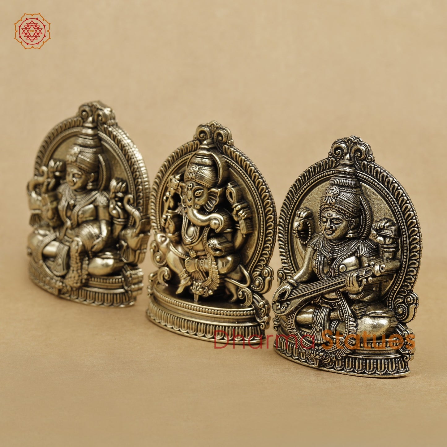 Brass Lakshmi Ganesh Saraswati set 4”