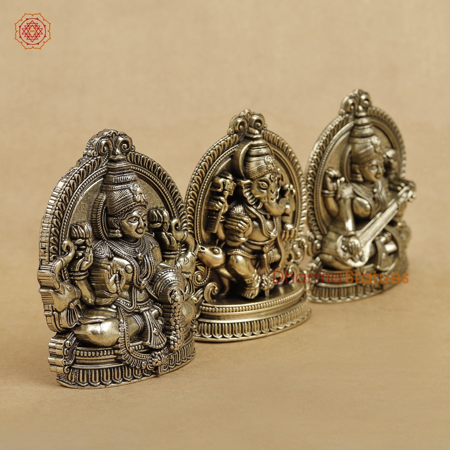 Brass Lakshmi Ganesh Saraswati set 4”