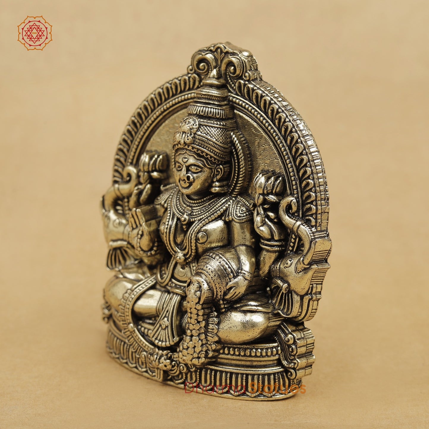 Brass Lakshmi setaed Fine 4”