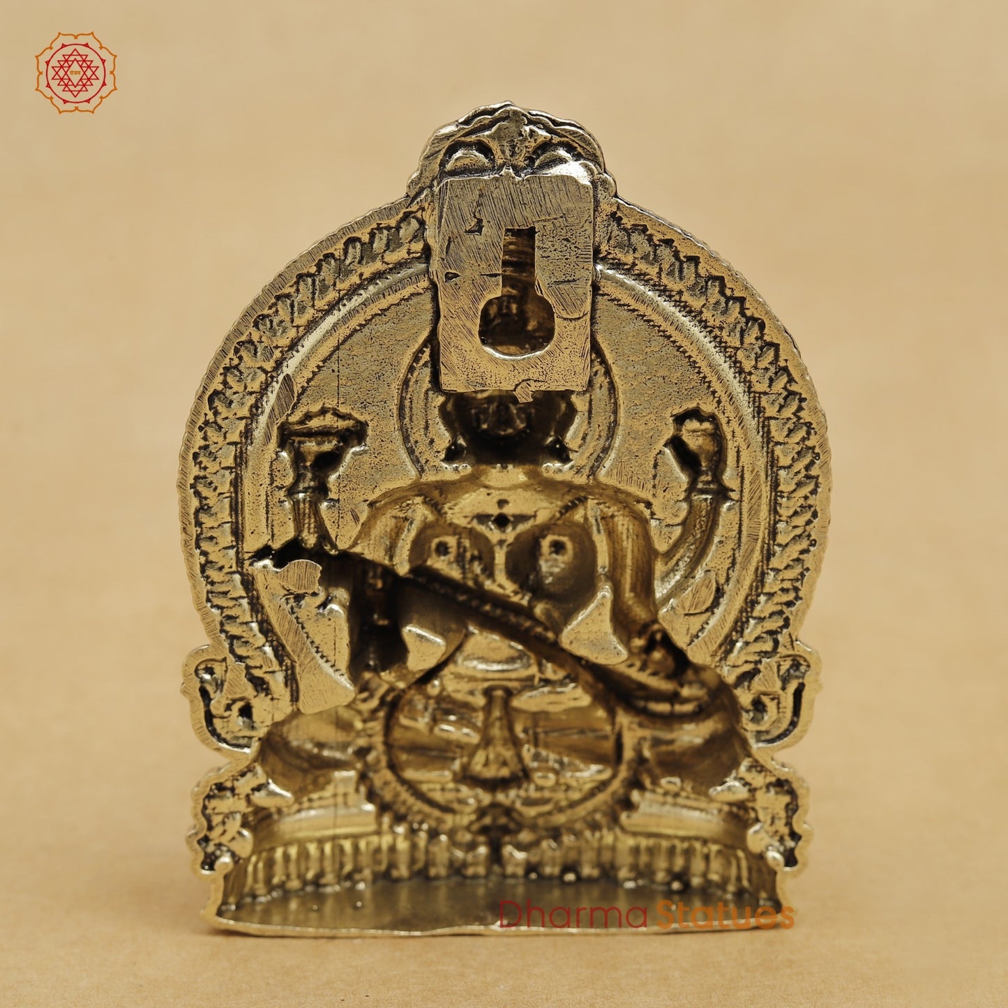 Brass Saraswati seated 4”
