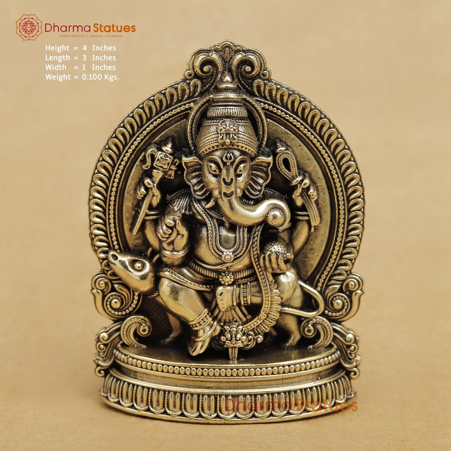 Brass Ganesh seated 4”