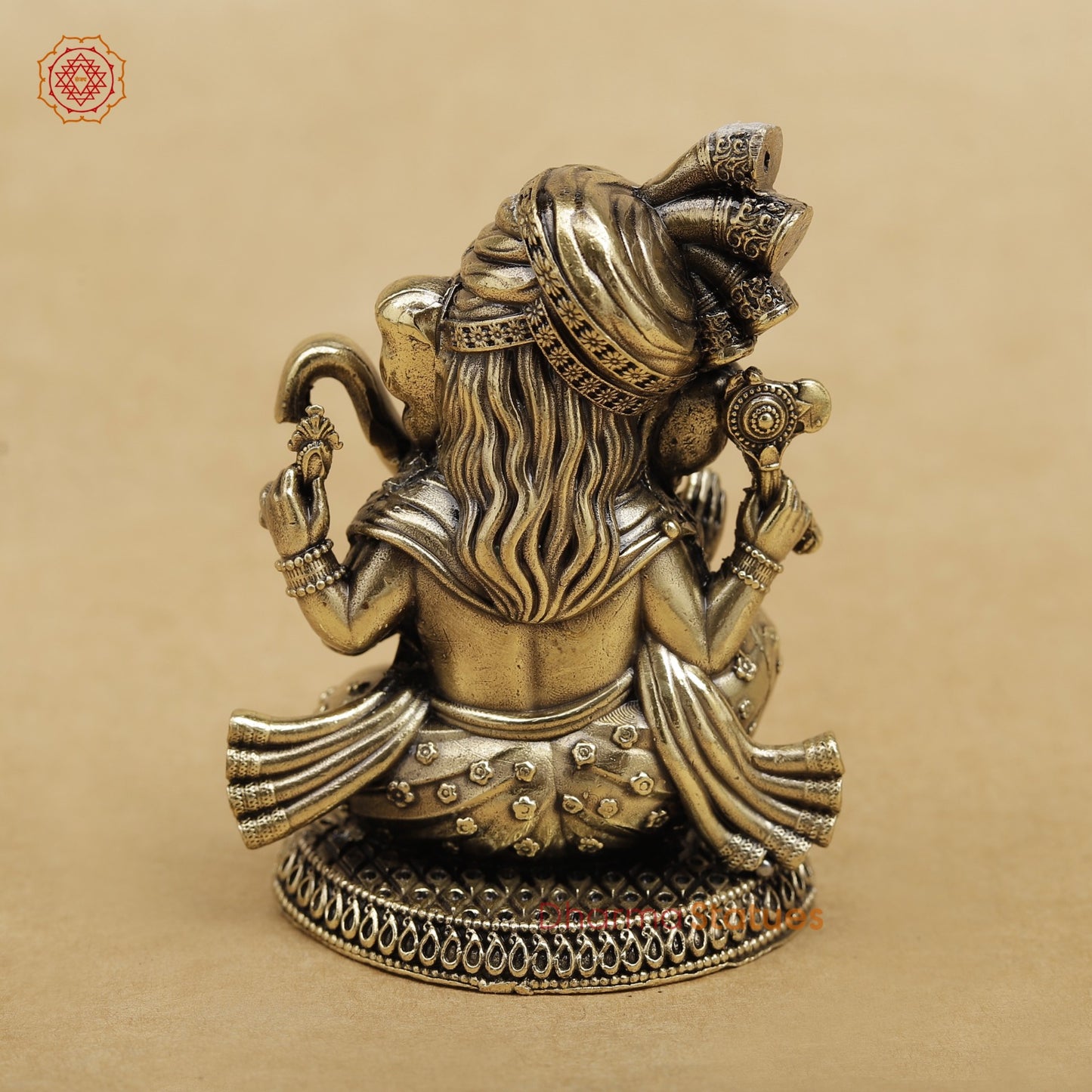 Brass Pagdi Ganesh seated 3”