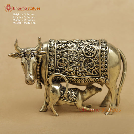 Brass Cow Calf fine 5”