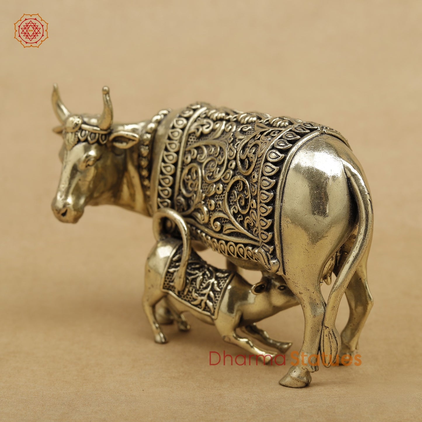 Brass Cow Calf fine 5”