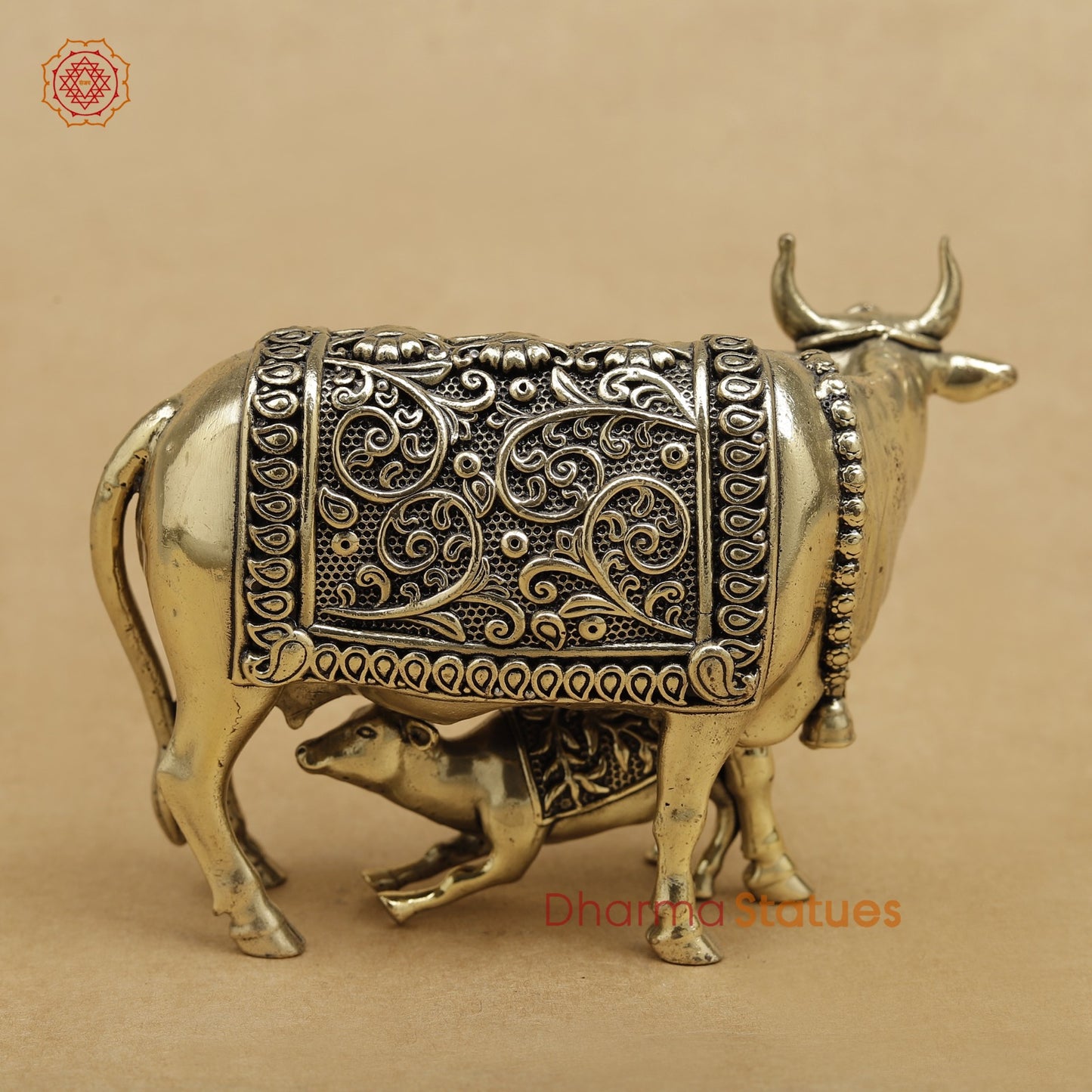Brass Cow Calf fine 5”