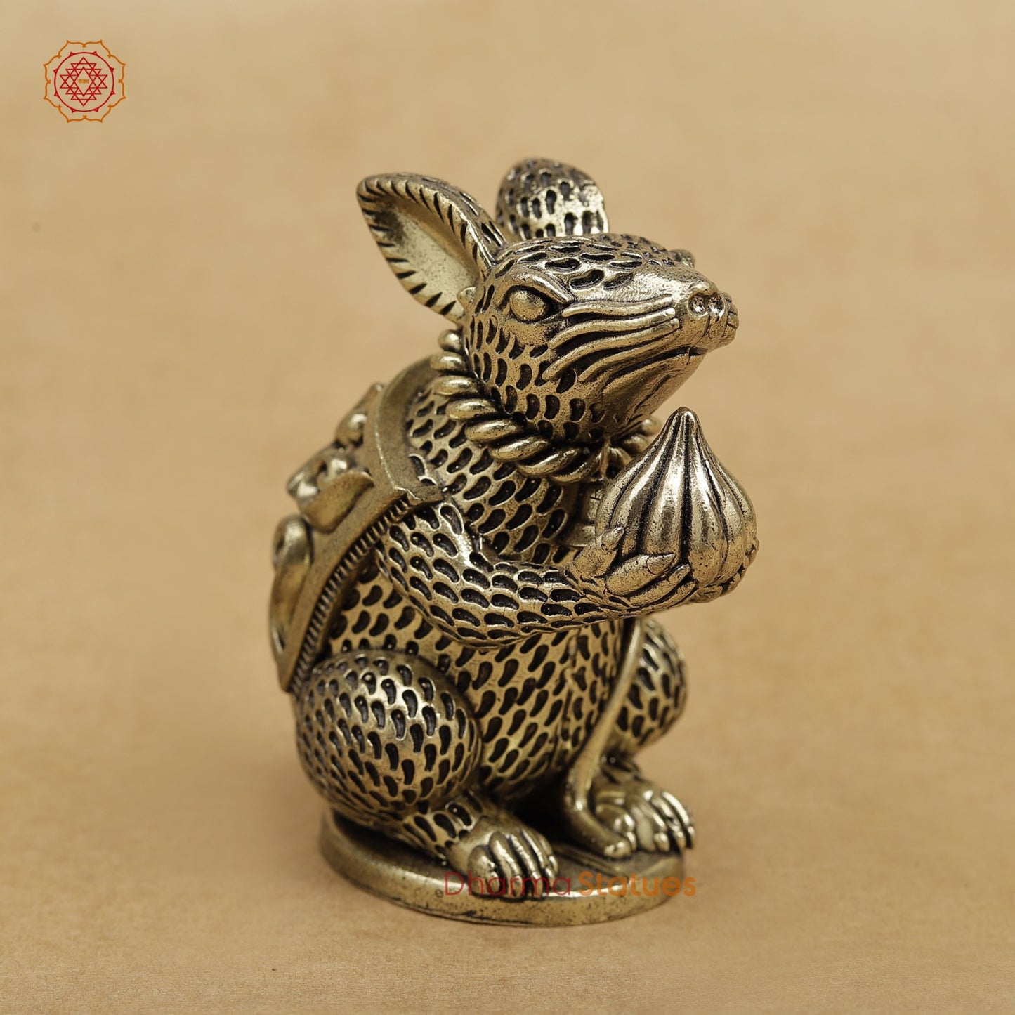 Brass Mouse with Ladoo for Ganesh 3”