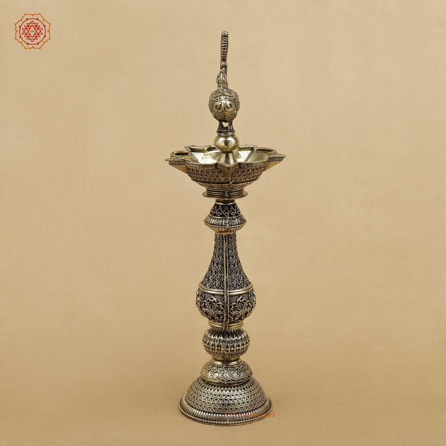 Brass Peacock Lamp fine 8”