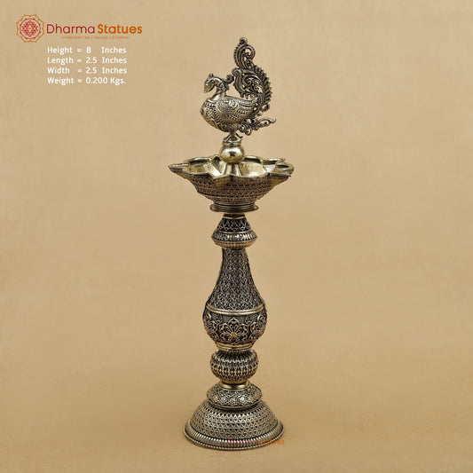 Brass Peacock Lamp fine 8”