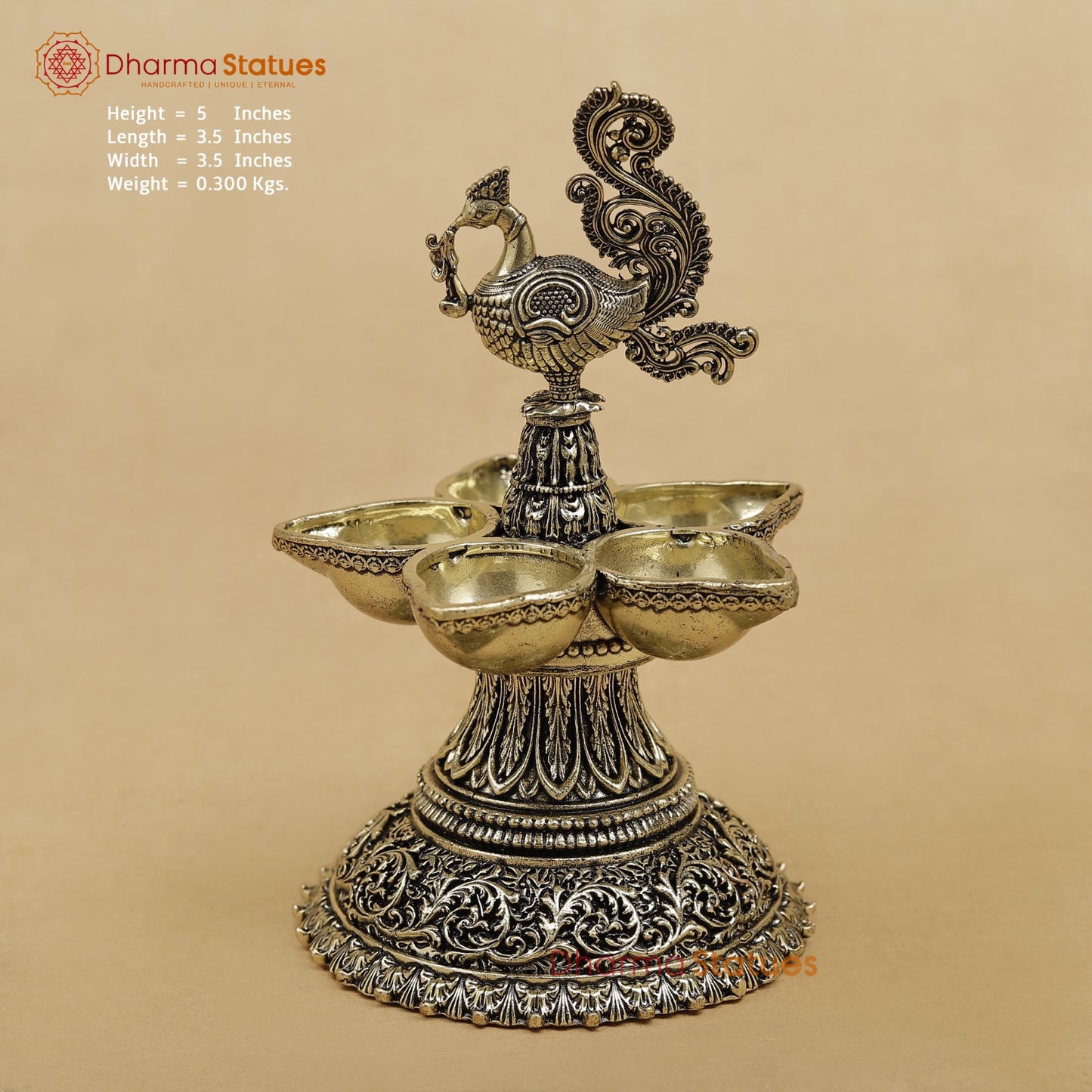 Brass Peacock lamps fine 5”