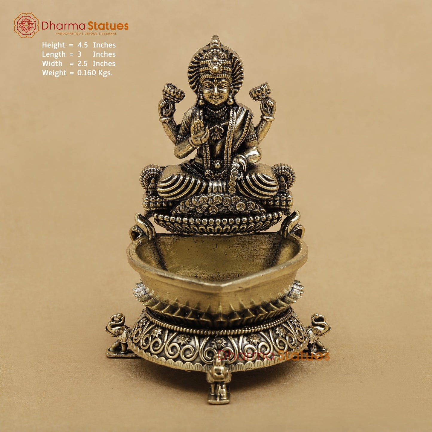 Brass Lakshmi Diya fine 4.5”