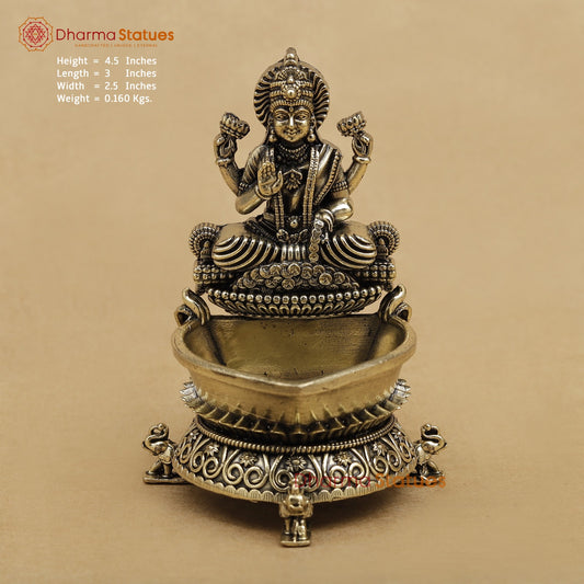 Brass Lakshmi Diya fine 4.5”