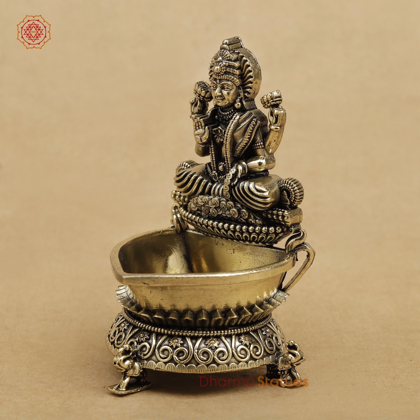 Brass Lakshmi Diya fine 4.5”
