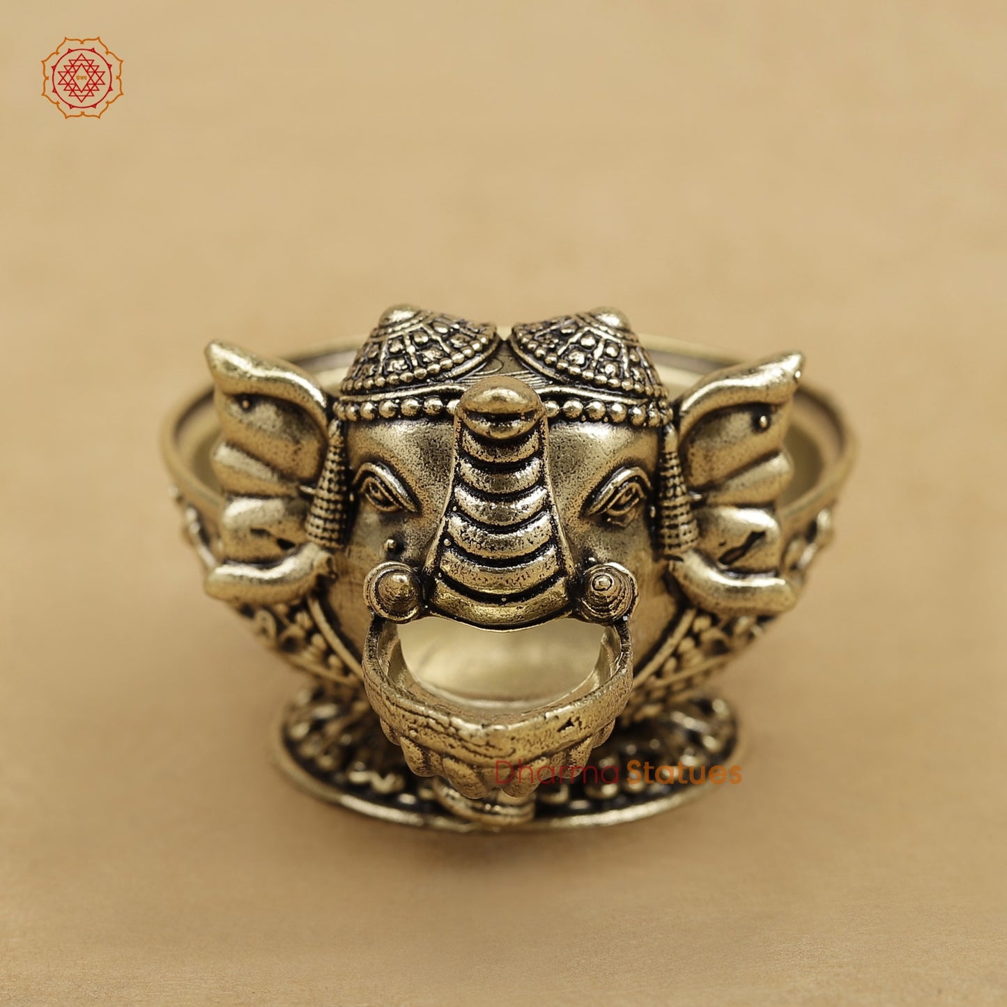 Brass Elephant Diya fine 4.5”