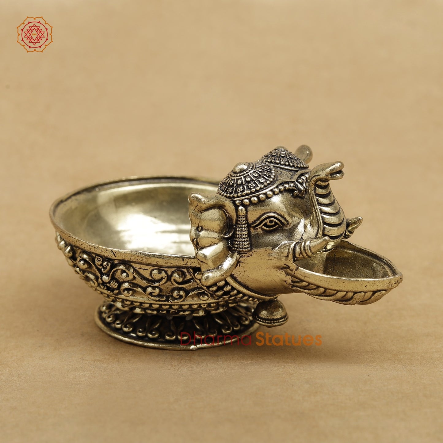 Brass Elephant Diya fine 3.5”
