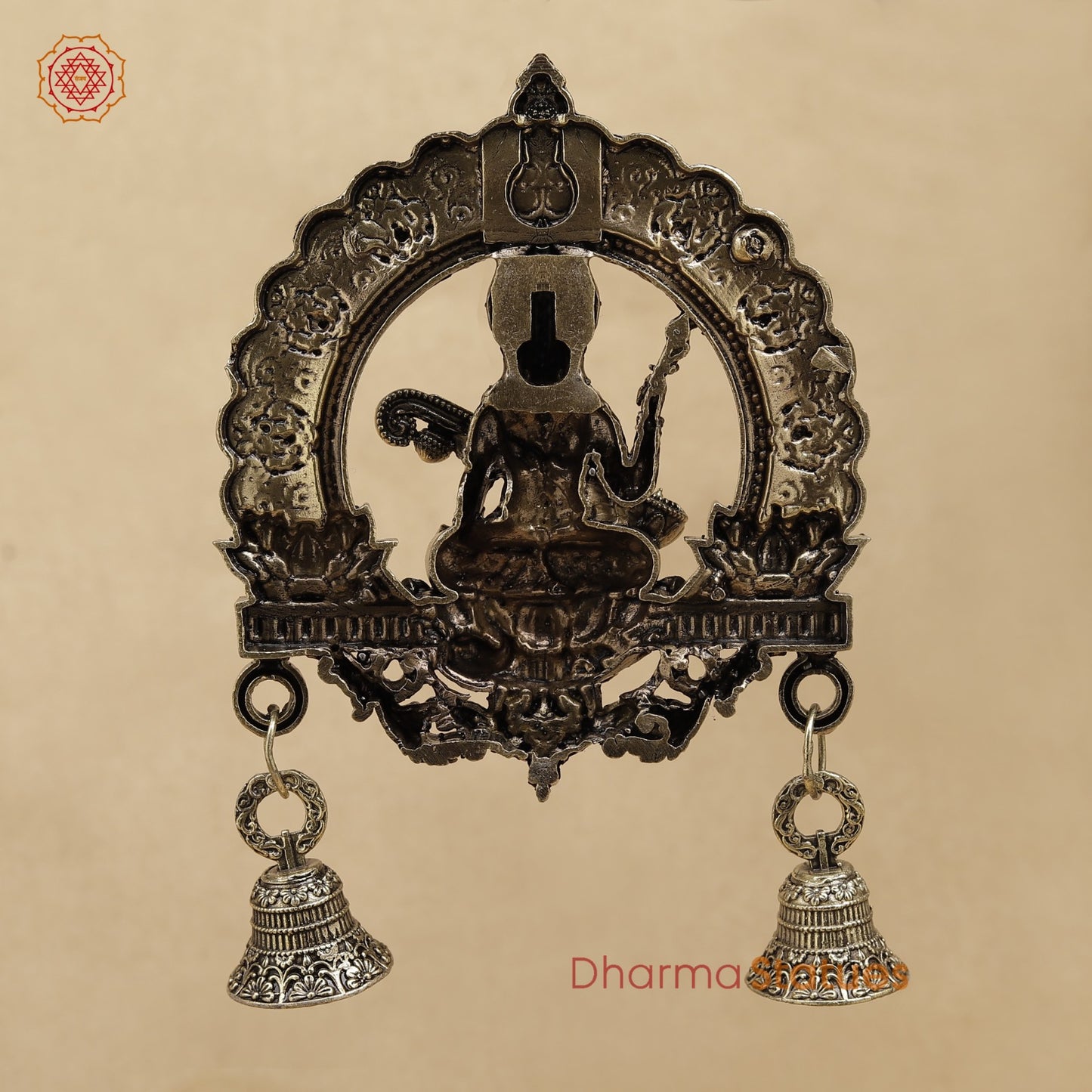 Brass Saraswati Wall Hanging With bells 6.5”