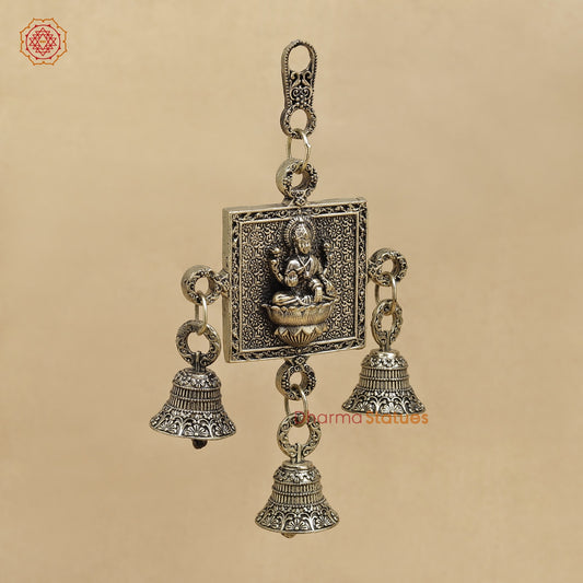 Brass Lakshmi Wall Hanging With bells 6.5”