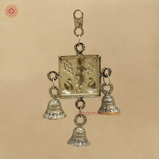 Brass Krishna Wall Hanging With bells 6.5”