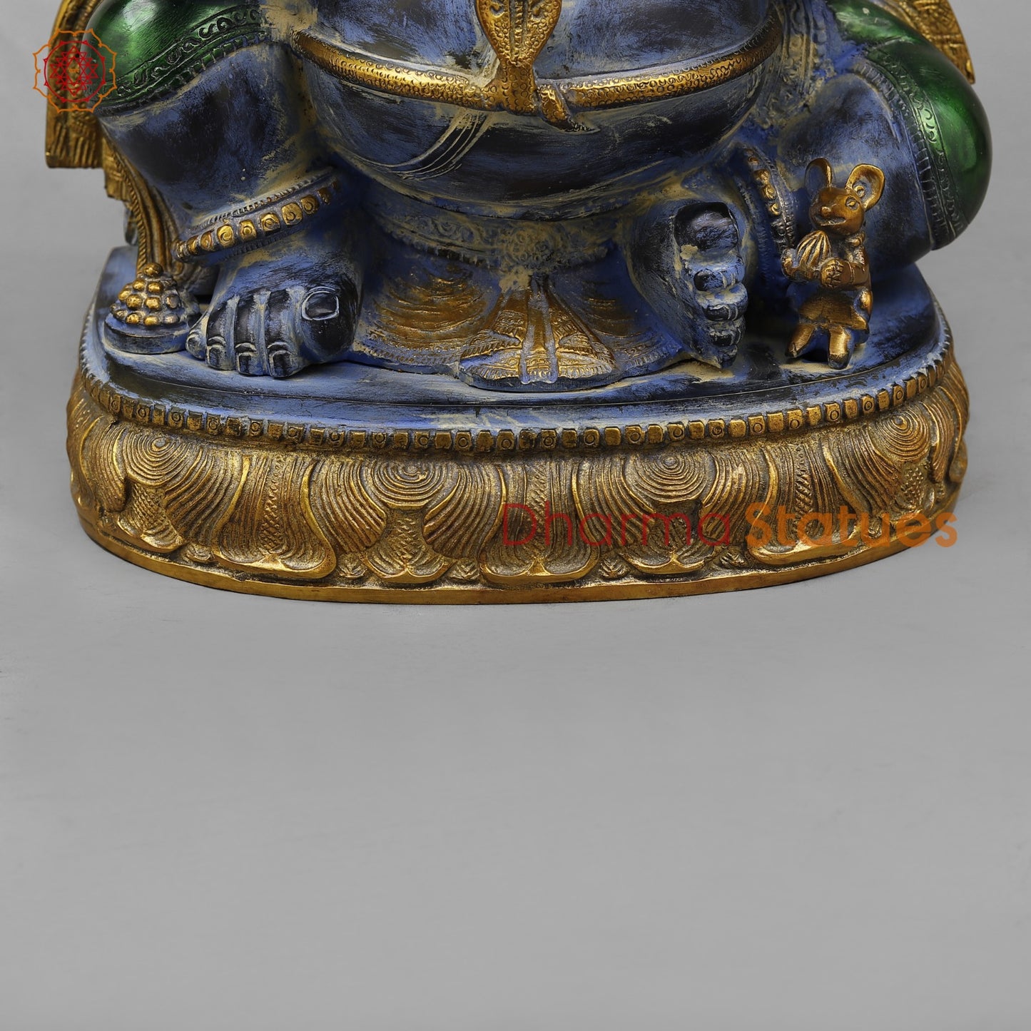 Brass Surya Ganesh Fine , Antique Turquoise Finish 20”
