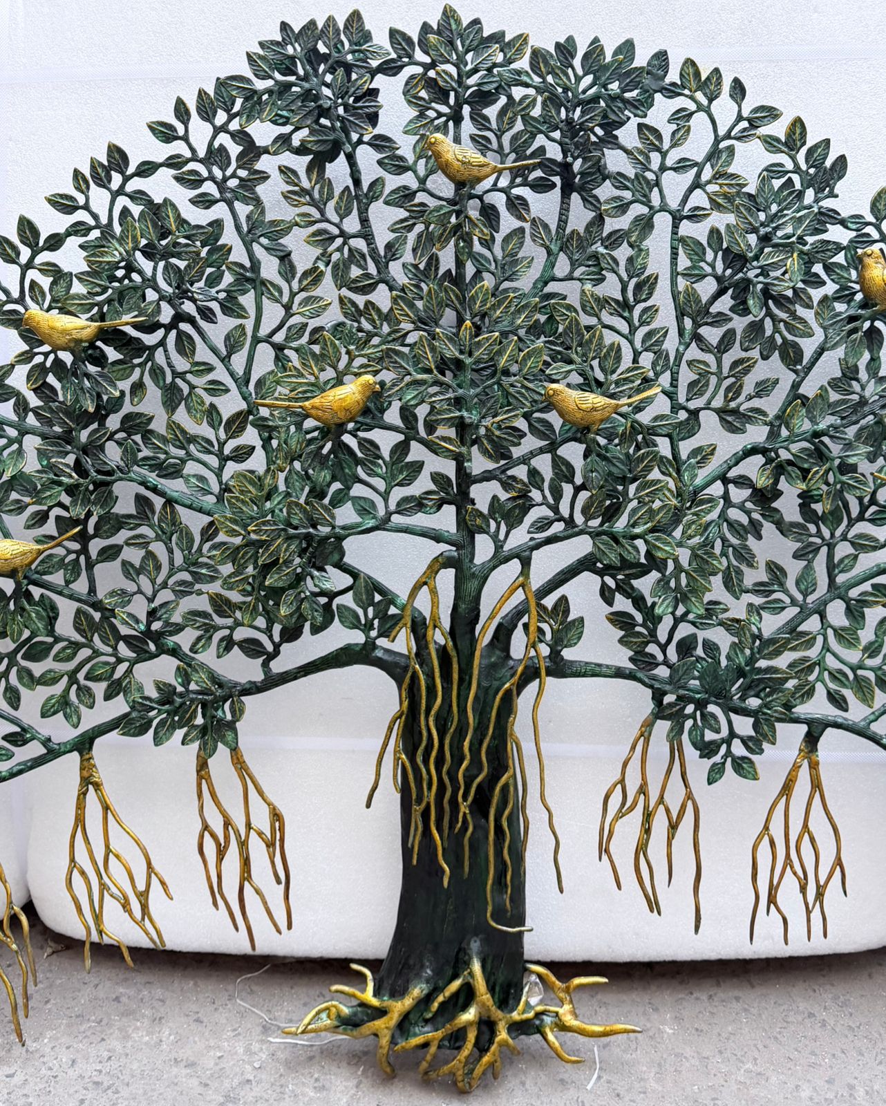 Brass Kalpvriksh Tree Fine, Green Golden finish 36”