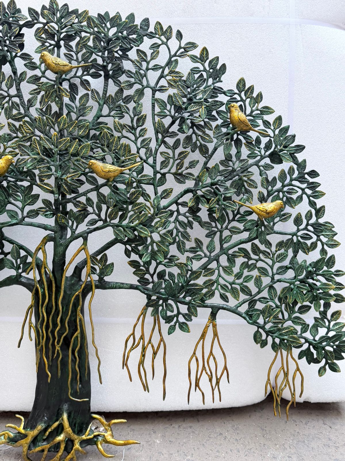 Brass Kalpvriksh Tree Fine, Green Golden finish 36”