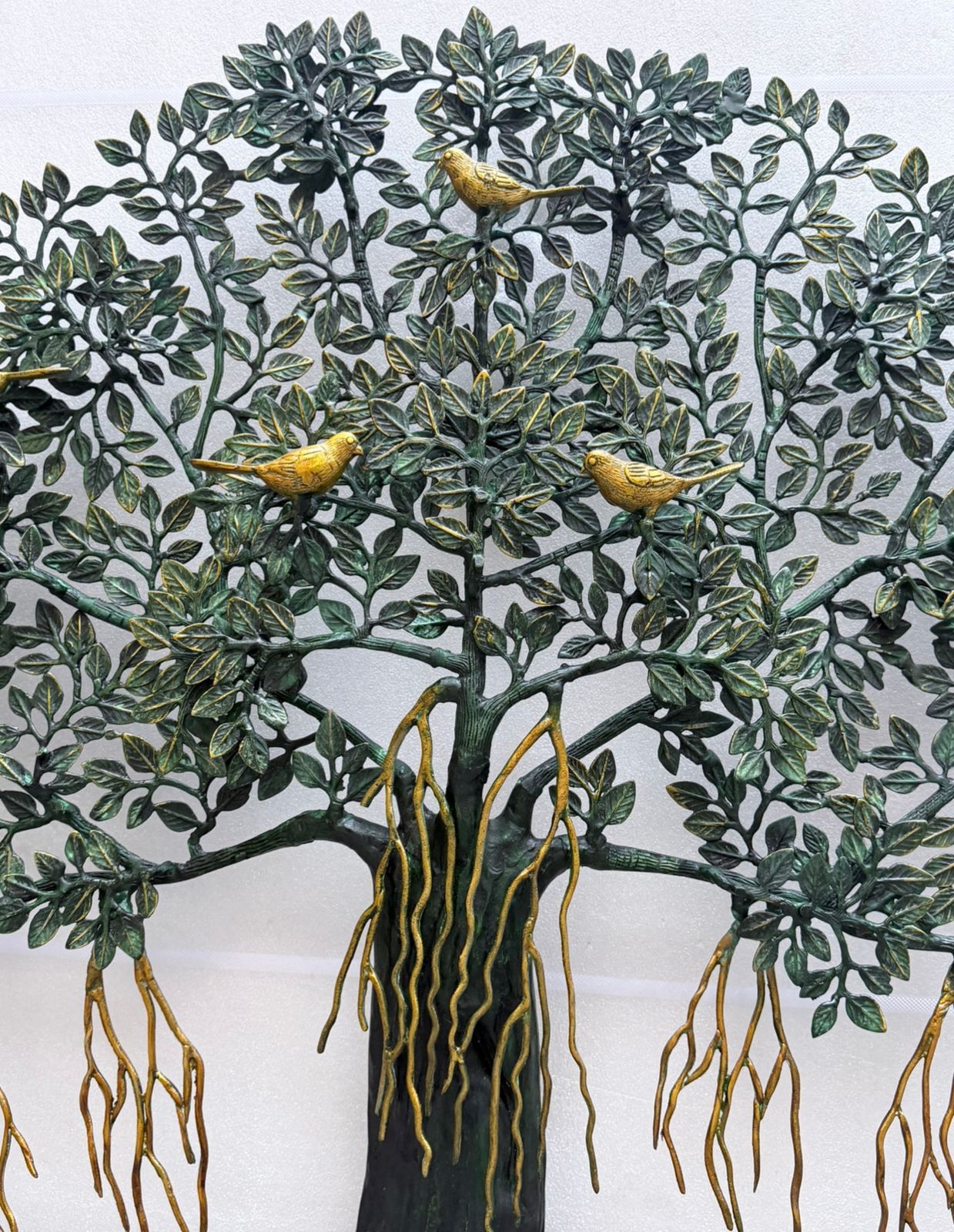 Brass Kalpvriksh Tree Fine, Green Golden finish 36”