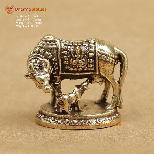 Brass Cow & Calf 1"