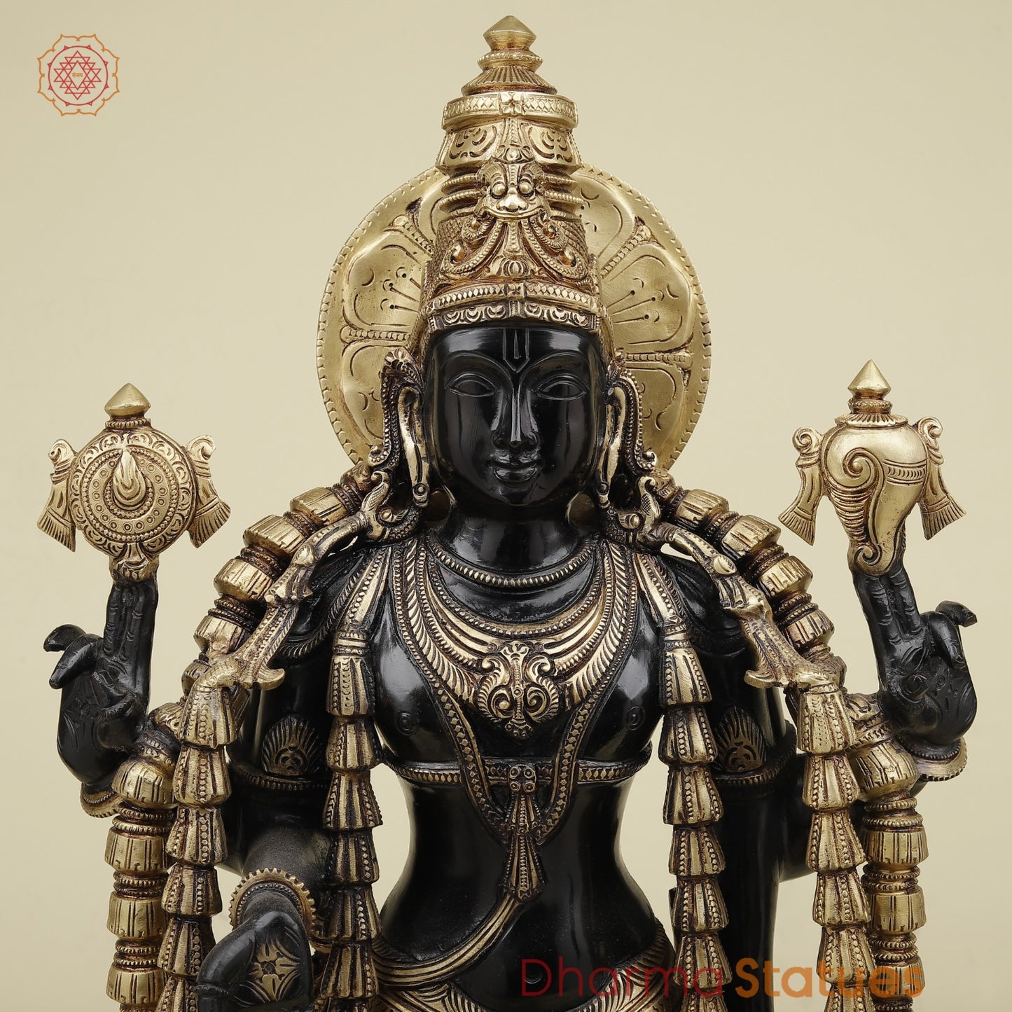 Bronze Tirupati Balaji with Ornaments, Dashavtar and Shankh Chakra Lamps 30”