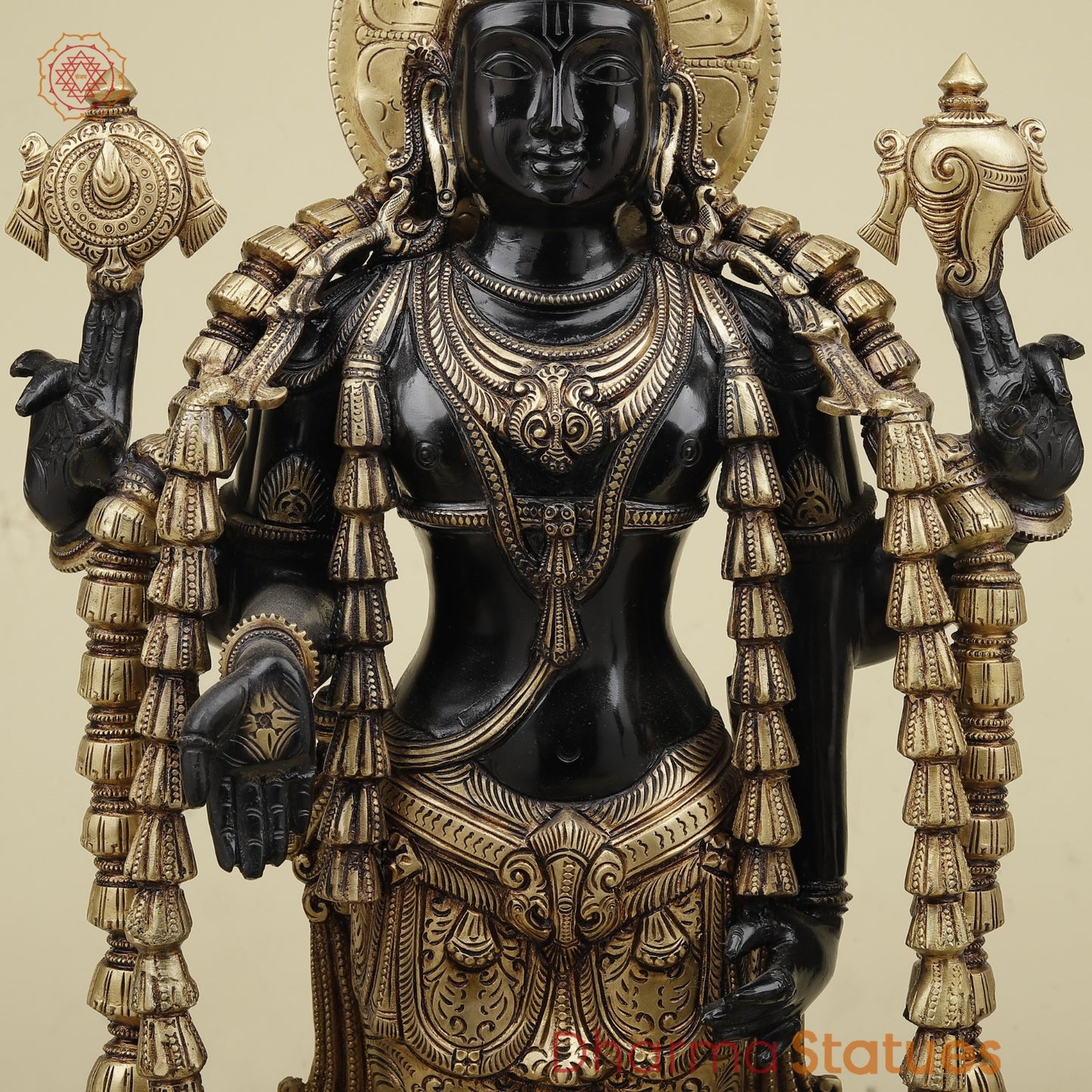 Bronze Tirupati Balaji with Ornaments, Dashavtar and Shankh Chakra Lamps 30”