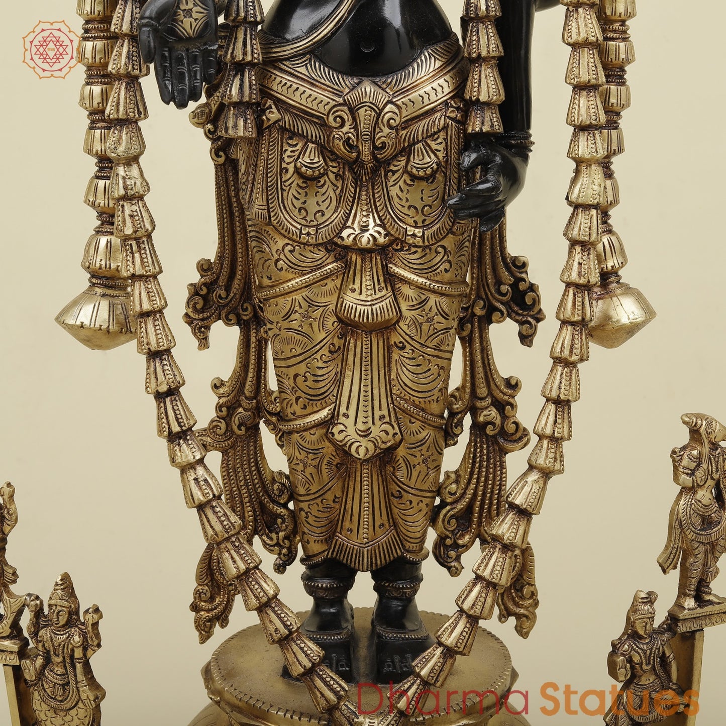 Bronze Tirupati Balaji with Ornaments, Dashavtar and Shankh Chakra Lamps 30”