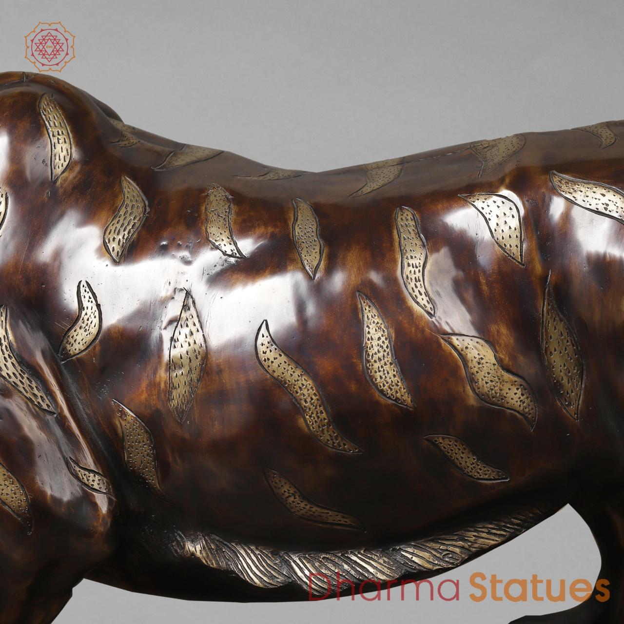 Brass Tiger Standing , Copper Finish 50”