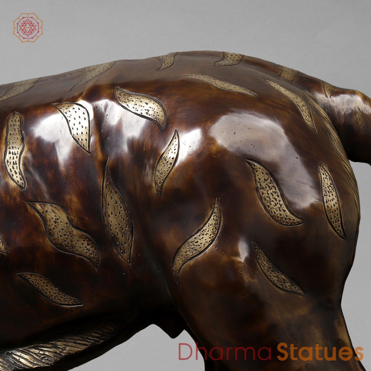 Brass Tiger Standing , Copper Finish 50”
