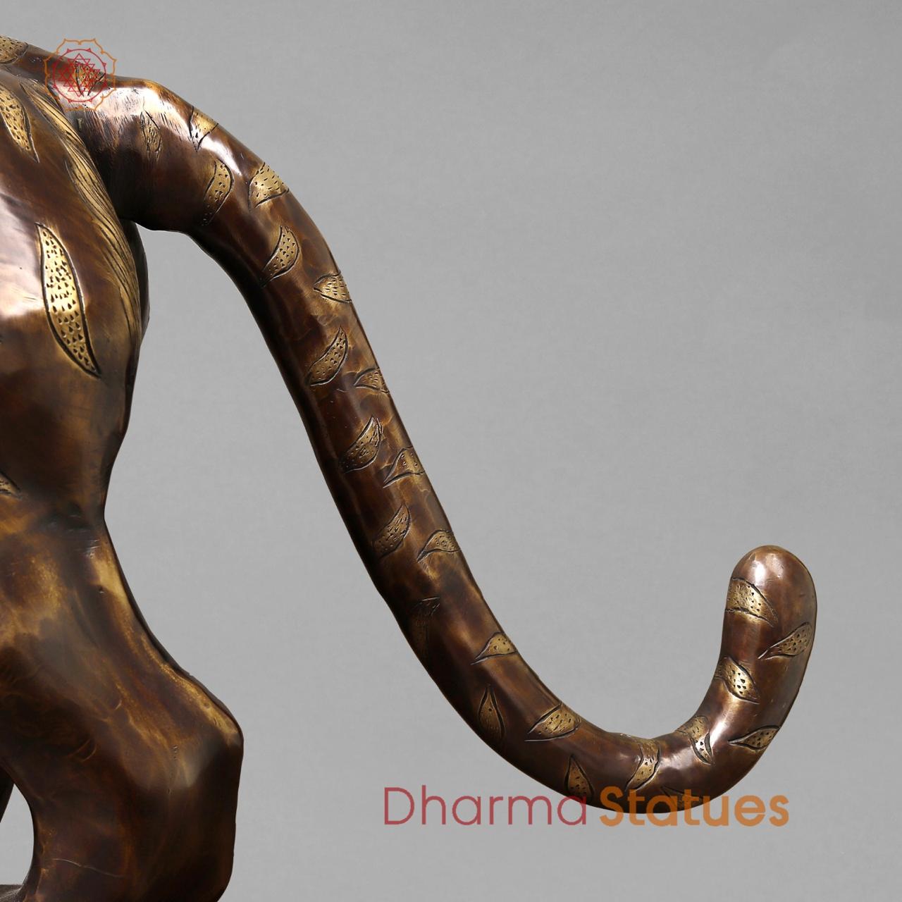 Brass Tiger Standing , Copper Finish 50”