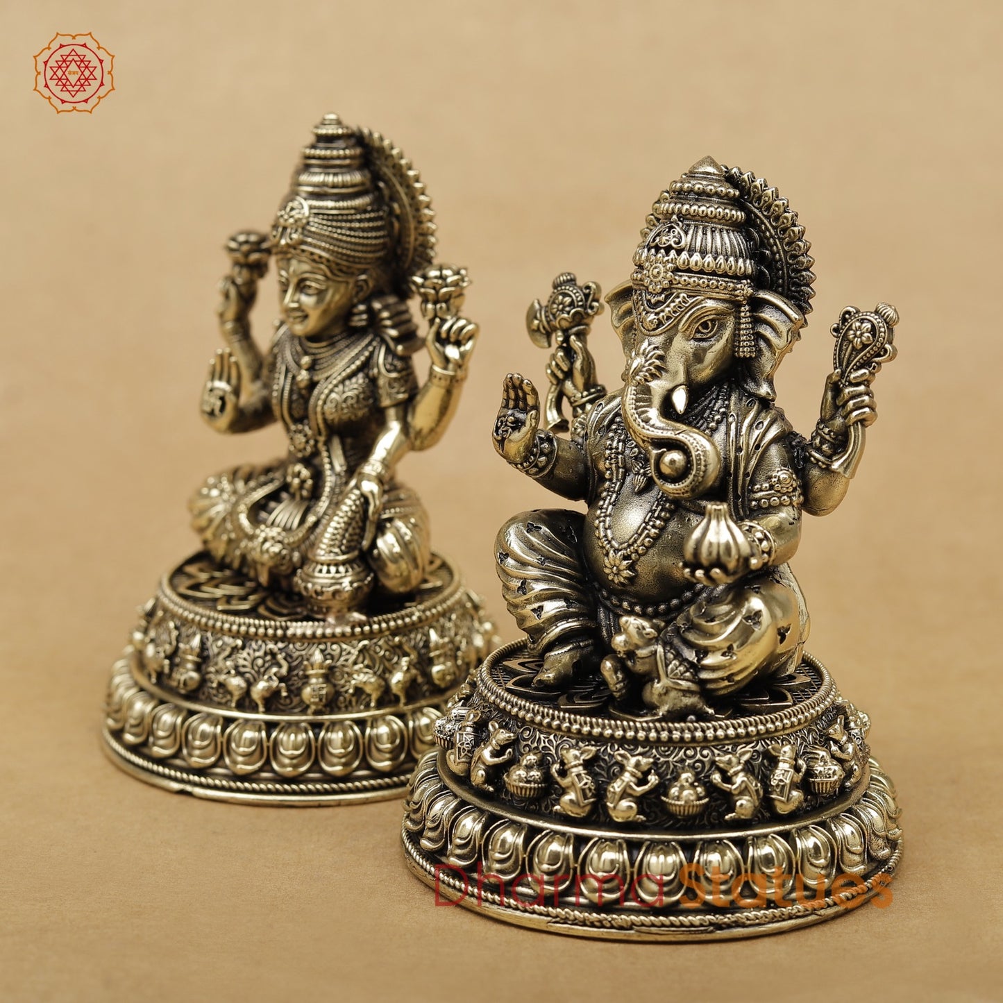 Brass Lakshmi Ganesh Fine 5”