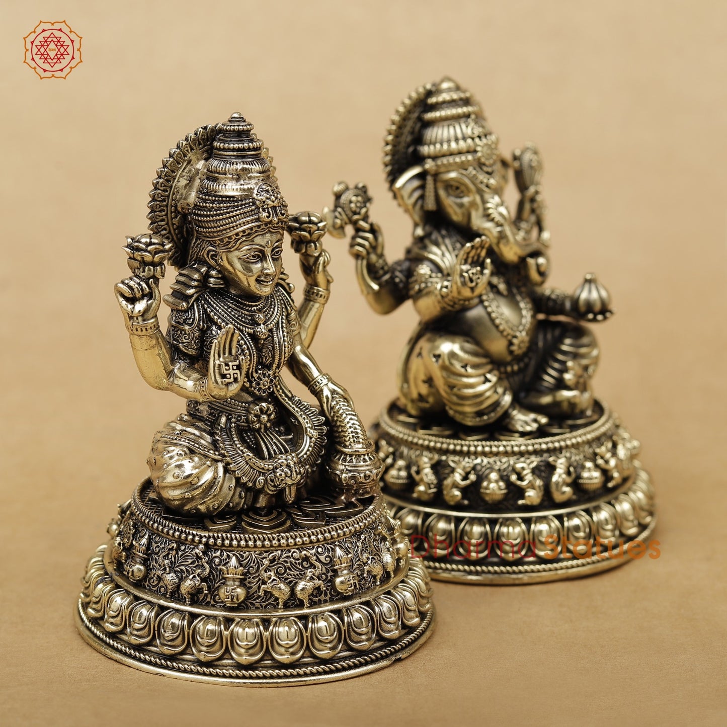 Brass Lakshmi Ganesh Fine 5”
